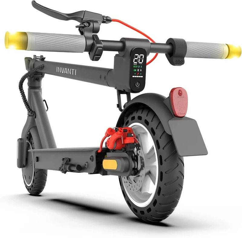 E Scooter mit Straßenzulassung, INVANTI E30 Elektroroller 32KM Reichweite, E Roller für Erwachsene mit Hinteren Stoßdämpfern, E Roller 120kg Tragkraft, Faltbarer Elektroscooter mit App und Blinker