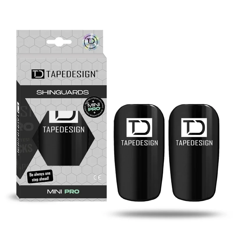 TAPEDESIGN – Schienbeinschoner Mini – Ultraleicht & Flexibel – Individuell anpassbare Shin Pads – Für Kinder & Herren – rutschfest – Mini Schienbeinschoner Fußball, Schwarz