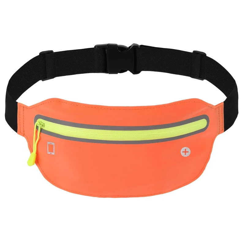 Peginmol Laufgürtel für Handy, Lauftasche Jogging wasserdichte, Hüfttasche für Running mit Reflektierende Streifen, Sportgürtel Running Belt zum Joggen, Fitness, für Fast Alle Smartphones, Orange