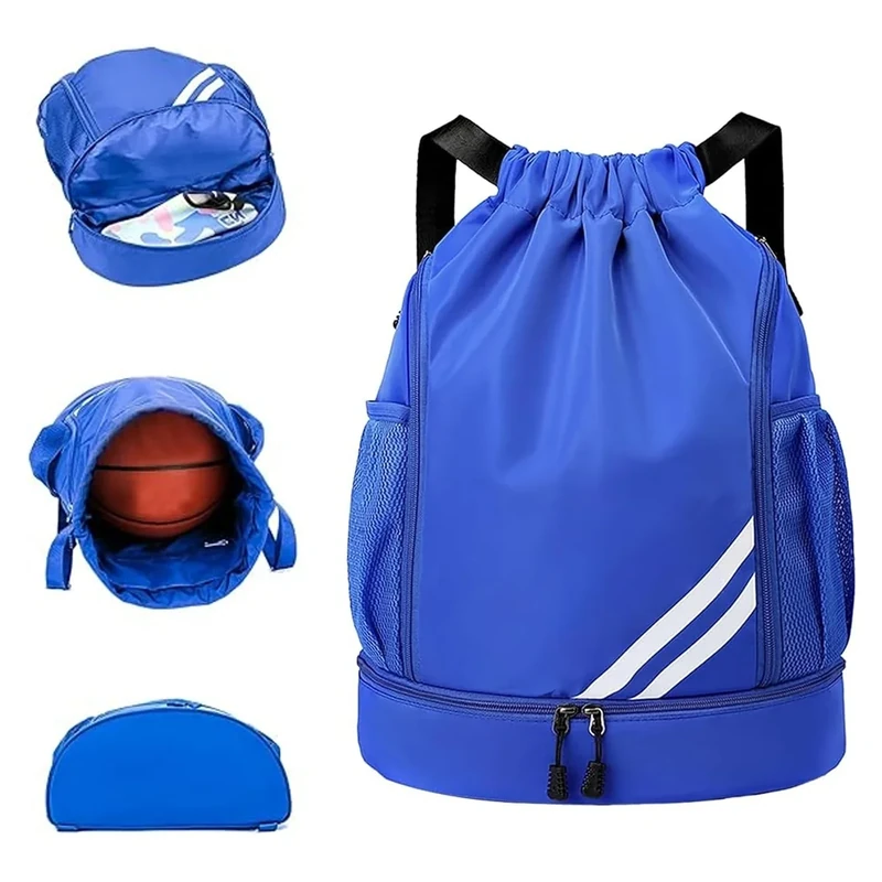 Adfuenom Turnbeutel für Jungen Damen Herren Kinder Sporttasche Sportrucksack Sportbeutel mit Kordelzug Schuhfach,Schwimmrucksack Basketball Tasche Rucksack Sport Fussballtasche Wasserdicht Gym Bag