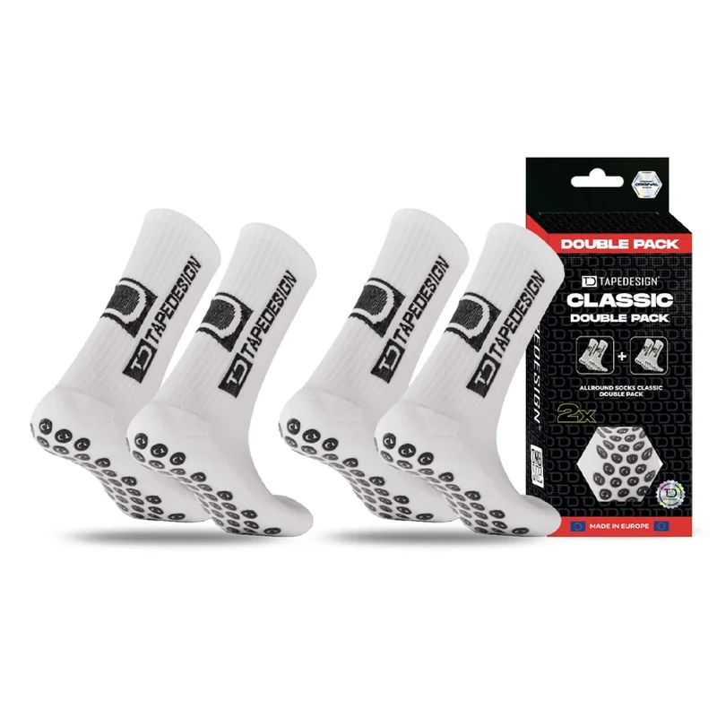 Tapedesign Herren Classic_white Doppelpack Allround Socks Classic, Weiß, Einheitsgröße EU