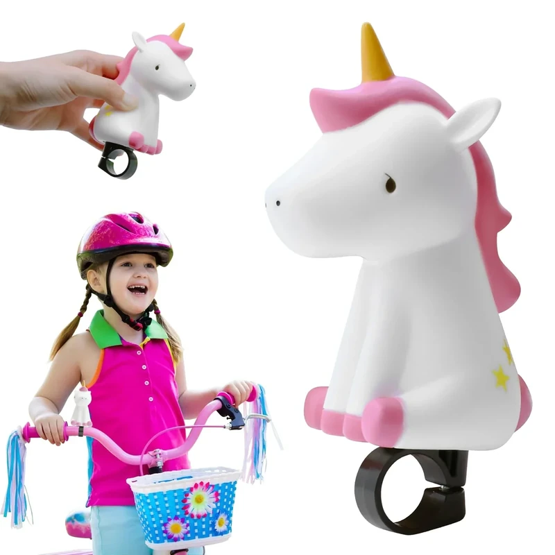 LETTERASHQP Einhorn Fahrradklingel Fahrradhupe Kinder Hupe Fahrrad Kinder Einhorn Hupe Kinderfahrrad Fahrrad Hupe Fahrradklingel Einhorn Fahrradglocke Einhorn Fahrrad Quetschhupe für Jungen Mädchen