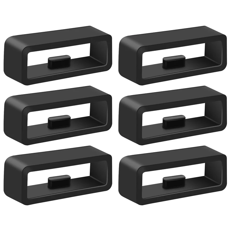 Mugust 6 Stück Uhrenarmband Schlaufe, 20mm Silikon Verschlussring für Garmin Vivoactive 5/3 Armband, Garmin Venu Sq/Venu Sq 2/Sq 2 Music/Venu 2 Plus, Forerunner 55/165/245, Armbänder Keeper