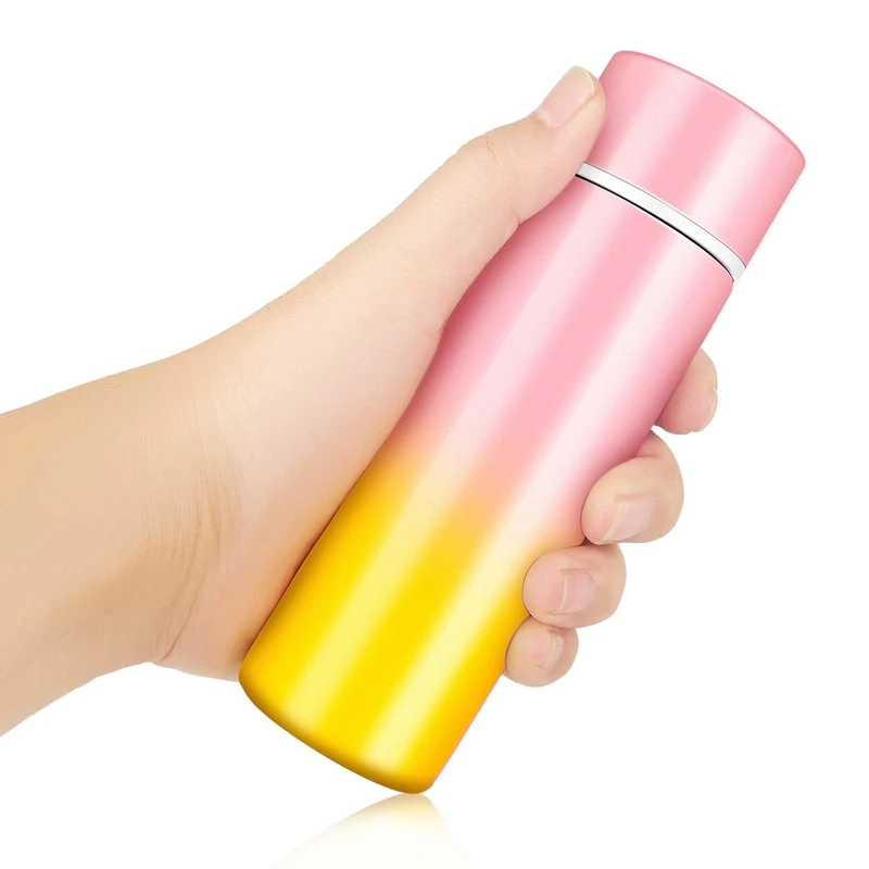 PENCHUAN 150 ML Mini Thermosflasche, Kleine Trinkflasche für Unterwegs, Tragbar Kleine Thermosflasche, Getränk Wasserflasche Isolierte Tasse Getränk Wasserflasche (Farbverlauf)