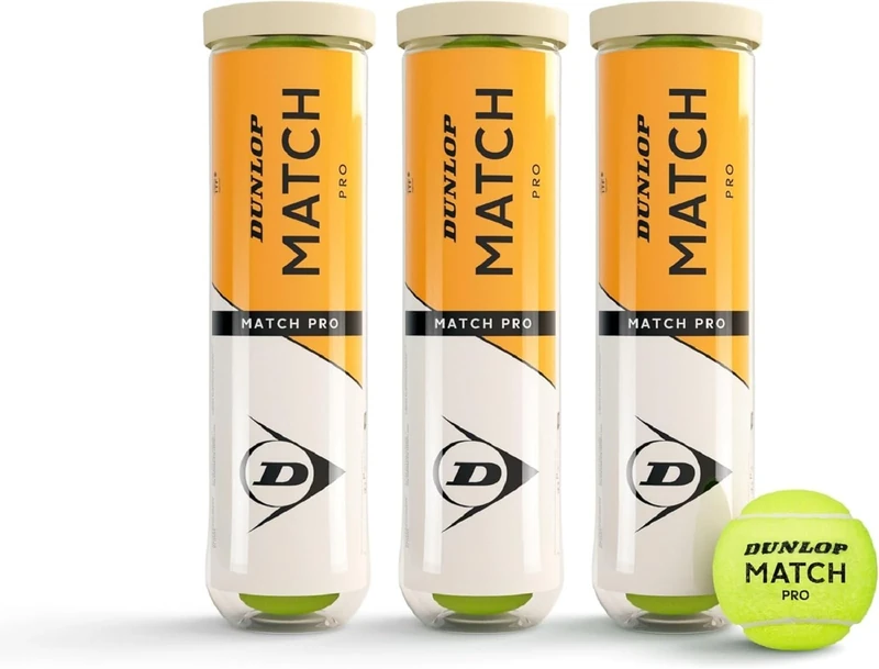 DUNLOP Match Pro Tennis Ball for Sand, Hard Court & Lawn – Amazon Exclusive (Packung mit 3)