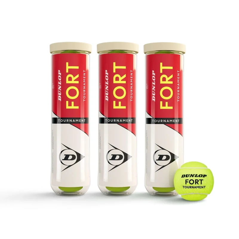 DUNLOP Tennisball Fort Tournament - für Sand, Hartplatz und Rasen (Packung mit 3)
