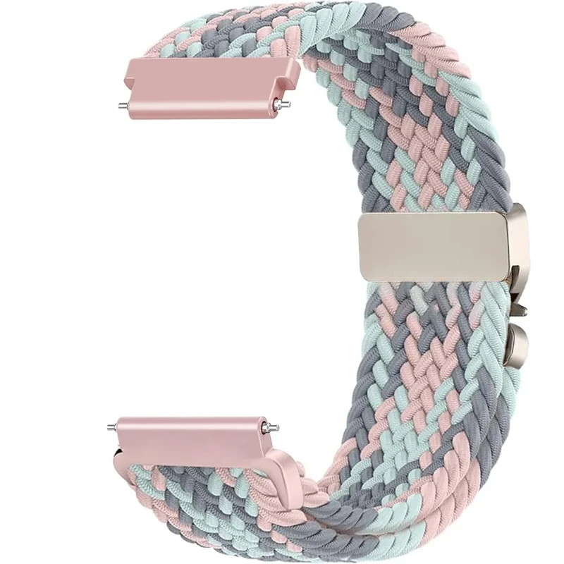 Issinlky 18mm Nylon geflochtene armband Kompatibel mit Garmin Venu 2S/Venu 3S/Vivomove 3S/Vivoactive 4S/Forerunner 255s/255s Music/265s, Quick Release Ersatz elastische armband für Frauen Männer