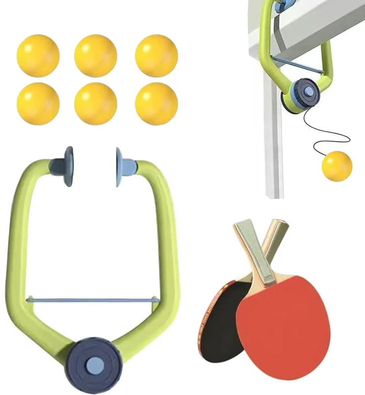 Quixotical Tür-Pingpong-Spiel Set – Verstellbarer Türrahmen-Tischtennistrainer, Tragbares Indoor-Hänge-Tischtennis, Eltern-Kind-Interaktionsspielzeug für Kinder mit Holzschlägern und Bällen