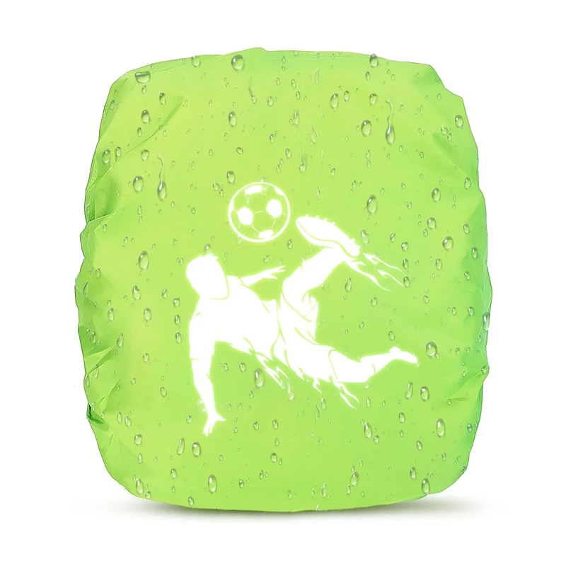 Kaempe Regenschutz Schulranzen, Rucksack Regenschutz, Regenhülle Rucksack, Reflektor Rucksack, Zubehör Kompatibel für Step By Step, Ergobag, Coocazoo, Satch, Scout, Beckmann, Derdiedas (Grün)