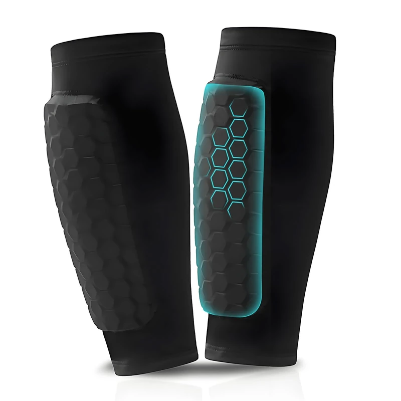 Eqivei 1 Paar Schienbeinschoner Fussball, Schienbeinschoner Kinder Fussball, Schienbeinschoner Erwachsene für Männer und Frauen, Stoßfest Schienbeinschoner für Fußball, Atmungsaktiv & rutschfest (M)