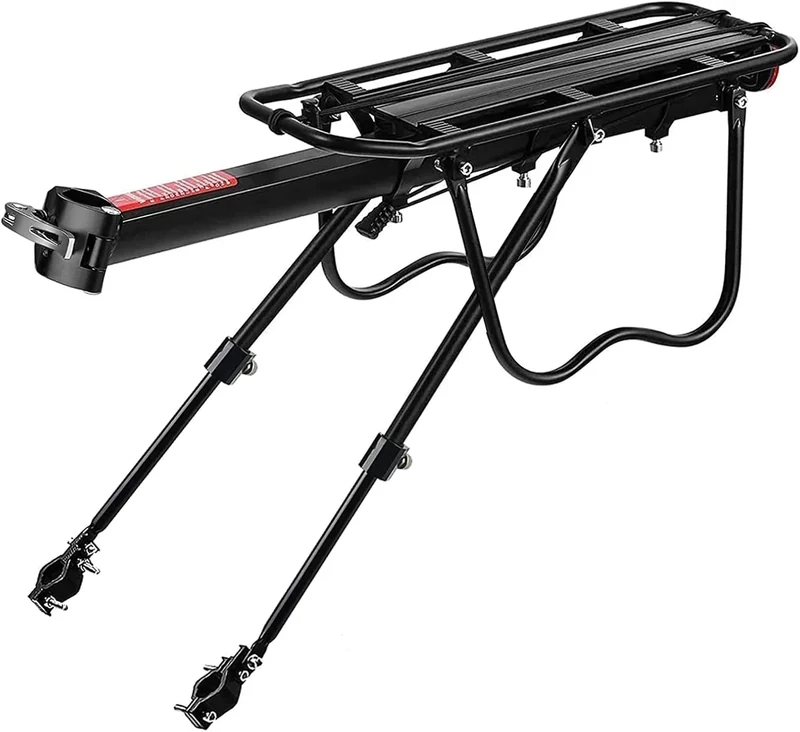 Fuqiduo Mountainbike Gepäckträger, verstellbar, Schnellmontage, 100kg Belastbarkeit, 24-29 Zoll, Aluminiumlegierung, Reflektor