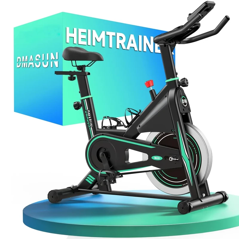 [2026 Aktualisiert] Heimtrainer Fahrrad, DMASUN Leiser Ergometer Hometrainer Fahrrad mit 0-100% Widerstand, Display& Tablet-Halterung, Kardio Training Indoor Cycling Bike mit bequemem Sitz, Bis 160KG