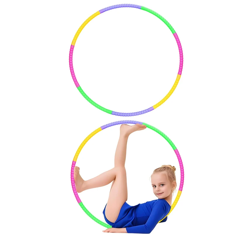 Hula Hoop Reifen Kinder 2er Set (58cm, 100g) - Hulahoop für Kinder 3-12 Jahre mit 8 Segmenten - Hoola Hoop für Outdoor-Sport & Familienspiele