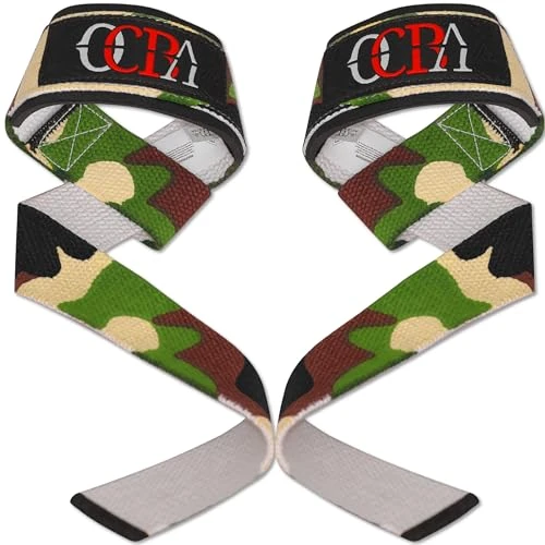 OCBA Zughilfen für Krafttraining Handgelenkschlaufen für Gewichtheben robuste Handgelenkbandagen gepolstert für Fitnessstudio Handgelenkstützen Powerlifting Fitness-Griffe (Helles Rosa)