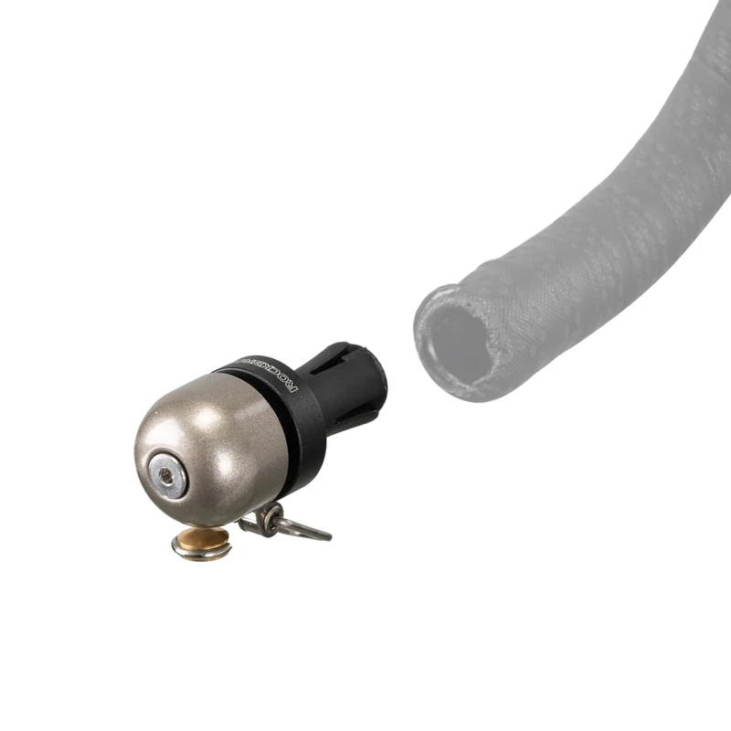 ROCKBROS 2in1 Fahrradklingel als Lenkerstopfen, Fahrrad Glocke als Endkappen, Mini Klingel Fahrradhupe geeignet für Rennräder mit gebogenem Lenker, Drop Bar Lenker Rennlenker 22,2 mm Titan