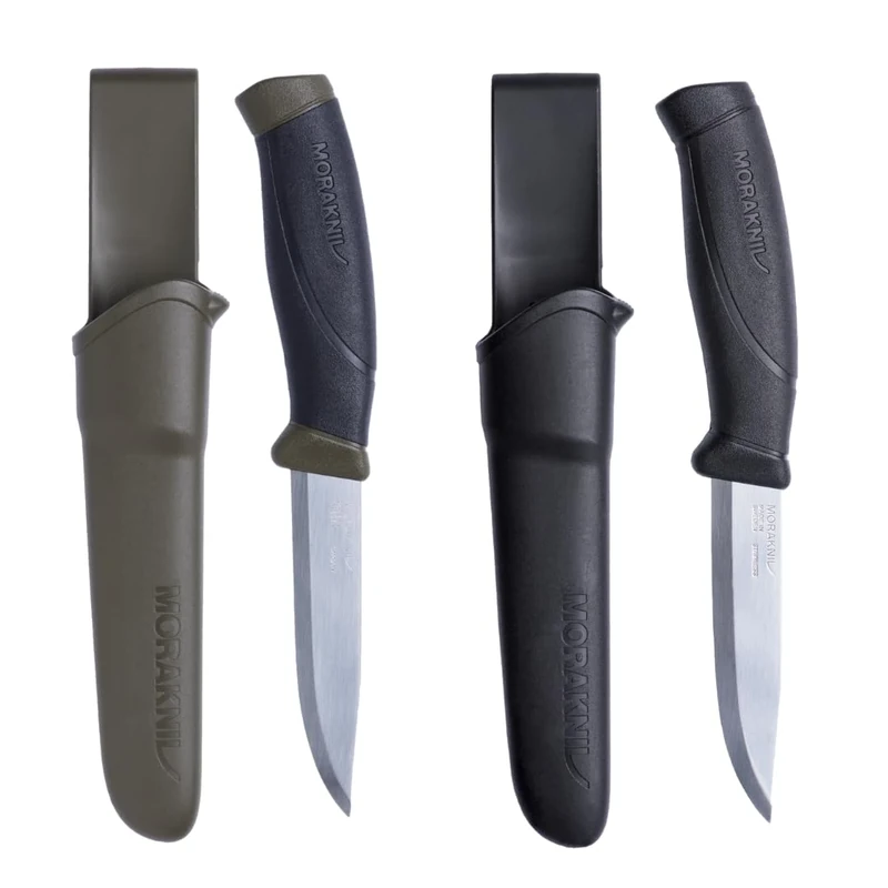 Morakniv Outdoor Messer mit Scheide - Mora Companion S - 2-Pack - Jagdmesser Feststehende Klinge aus Edelstahl - 2,5 mm - Hergestellt in Schweden - Survival Messer für Camping & Jagd