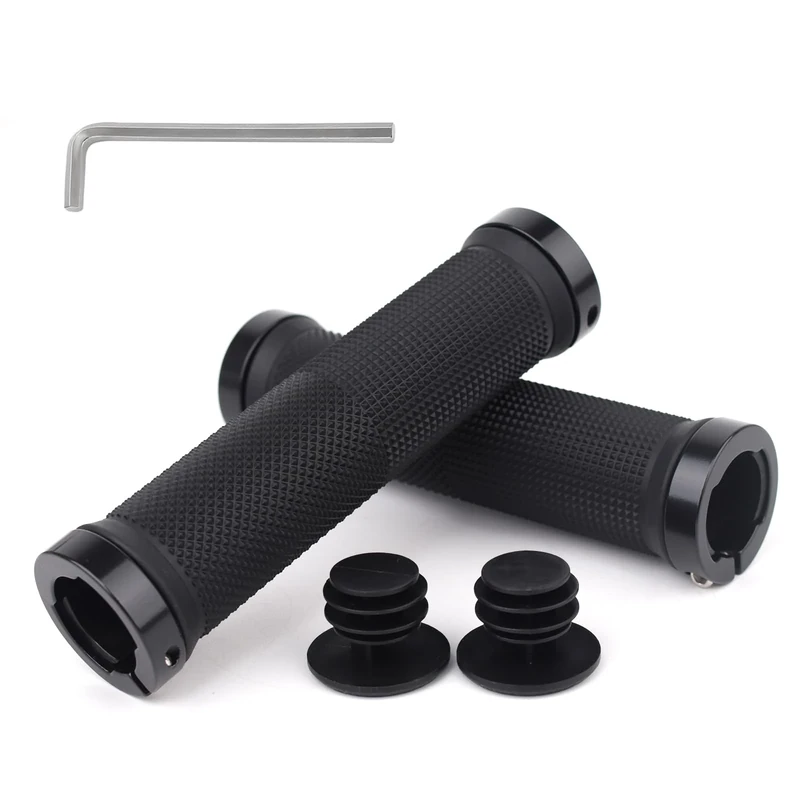 FLOWERUN Fahrradgriffe, Lenkergriffe, Ergonomische rutschfeste Gummigriffe Mit Doppelklemmung, Stoßdämpfend Und Komfortabel, Für MTB, BMX, E-Bike, Roller, Einfache Montage, 22 mm (Stil 2)