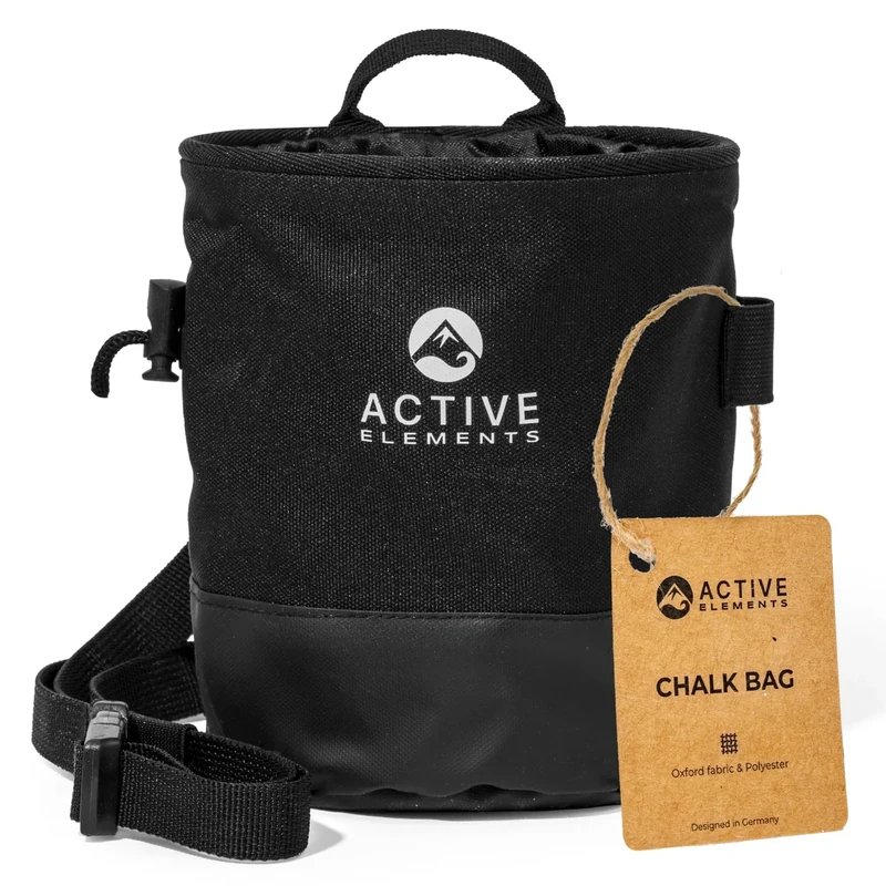 Boulderzubehör als Set und einzeln: Chalkbag, Chalk Ball, Boulder Bürste und Finger Tape - ideale Kletterausrüstung für die nächste Session, Bouldern Geschenk, Chalk bag und Kletterbürste auch einzeln