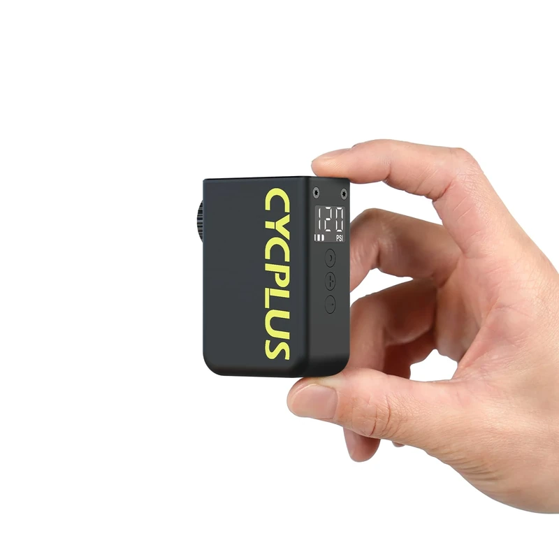 CYCPLUS AS2 Ultra Tiny Fahrradpumpe mit Manometer, Max. 120 PSI Elektro-Minipumpe, Auto-Stopp, mit Presta- und Schrader-Ventil für E-Bike, MTB und Rennrad (87g) - Image 1