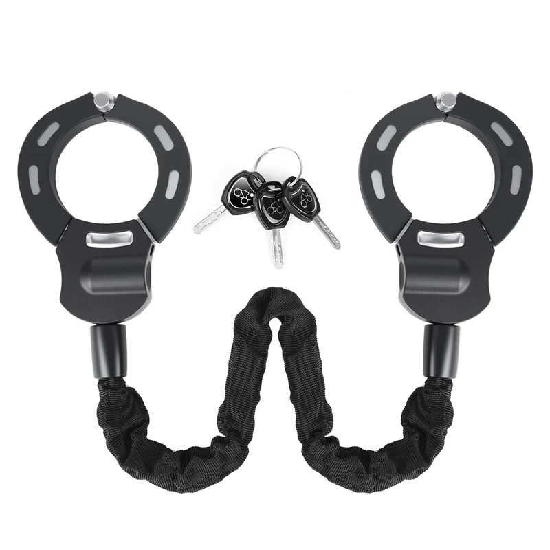 SKUTZTEK E Scooter Schloss, Handschellenschloss, Schloss für E Scooter mit Schlüssel & Gummi-Lock-Hülse, für E Roller, Fahrrad, Kinderwagen, Elektroroller, Motorrad, E-Bikes (Schwarz)