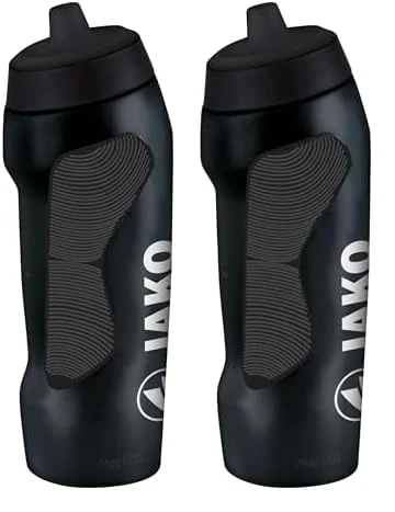 JAKO Unisex – Erwachsene Premium Trinkflasche, (0) 0,75 Liter, Schwarz (Packung mit 2)
