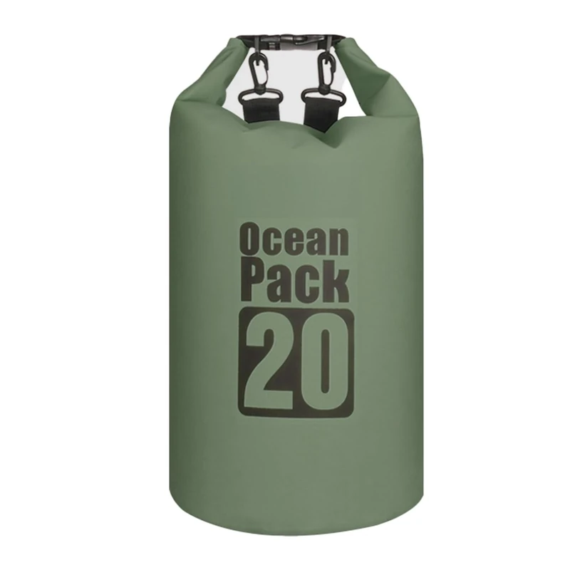 Morainjay 20L Wasserdichter Beutel, Salbeigrün, Roll Top, Schützt Telefon/Karte, mit Verstellbarem Gurt, für Schwimmen/Rafting/Bootfahren