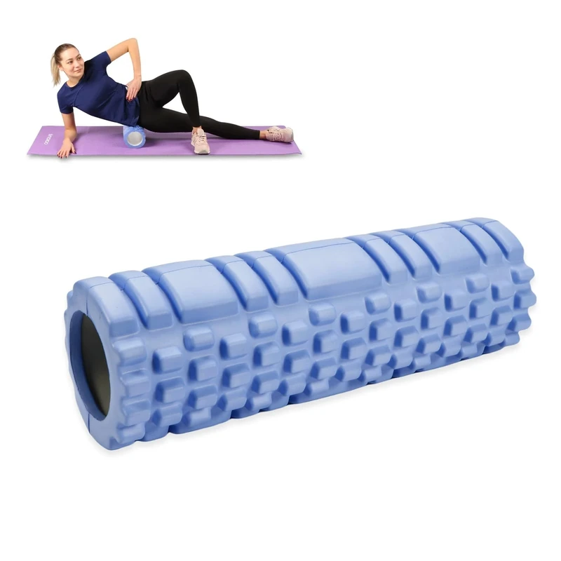 trabag Fazienrolle Rücken Wirbelsäule, Blackroll Massage Roller für Rücken, Wirbelsäule, Beine, Faszienrolle für Fitness, Gym (Blau) - Rückenschmerzlinderung