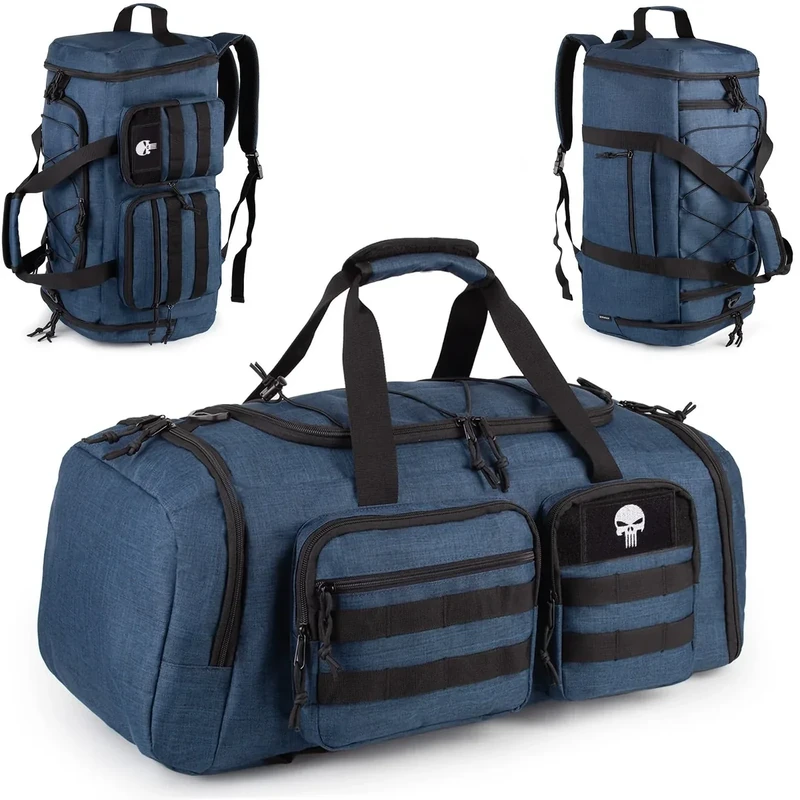 Taktische Sporttasche für Herren, 50L Große 3-in-1-Sport-Reisetasche mit Schuhfach, Wasserabweisender Reiserucksack für Damen und Herren, Weekender & Übernachtungstasche mit Nassfach.