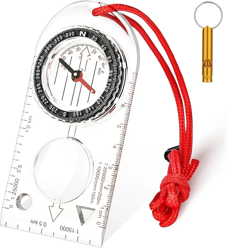 flintronic Kompass Outdoor, Kompass Wandern Portable mit Leuchtfunktion und Einstellbarer Deklination, Pocket Wasserdicht Taschenkompass für Outdoor-Camping-Navigation, Orientierungslauf und Survival