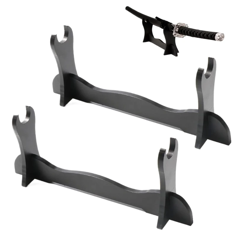 Helweet Schwerthalter, Schwertständer, Katana Ständer, Katana Halterung, Samurai Display Rack, Samurai Messerhalter Aus Holz, Stütze Ständer Für Japanischer Samurai Schwert Gladiator Sword, 2 Stück