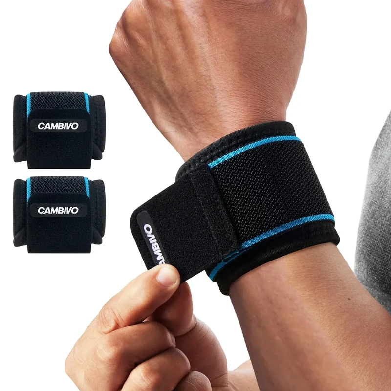 CAMBIVO Handgelenk Bandagen Krafttraining, 2 Stück Verstellbare Handgelenkstütze Wrist Wrap für Fitness, Gym, Sportschutz