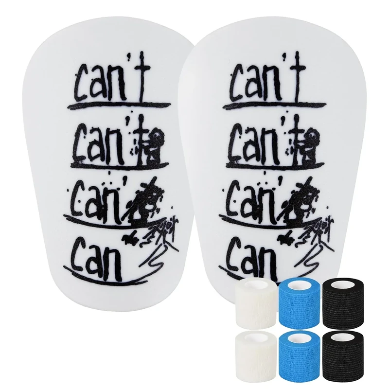 Mini Schienbeinschoner, Kinder Erwachsener Fußball Schienbeinschoner Kommt mit 6 Rollen Bandagen High-Strength PP Leg Protectors für Leichte Schutzausrüstung (E)