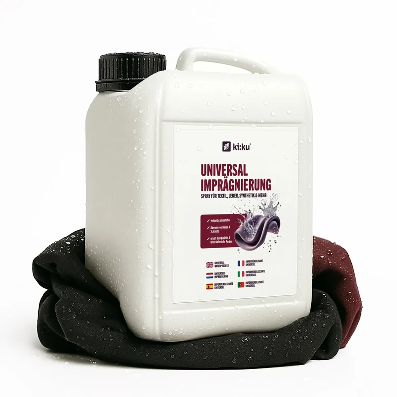 ki:ku® Universal Imprägnierung | Imprägnierspray für Textilien, Leder, Wolle, Synthetik UVM. | gegen Schmutz & Nässe | wasserabweisend, atmungsaktiv | für Schuhe, Kleidung, Zelte, Outdoor, Camping