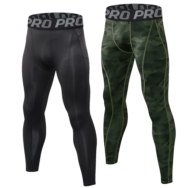 LNFINTDO 2er-Pack Kompressionshose Herren Laufhose Lang Schnelltrocknende Sportleggings Atmungsaktive Running Tight Männer für Fitness Gym Joggen Training Basketball