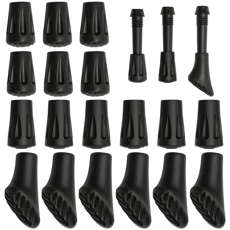 18 Stück Nordic Walking Stöcke Gummipuffer rutschfeste für Alle Gängigen Nordic Walking Wanderstöcke, Gummipuffer für Wanderstöcke Asphalt Kies Berge Wandern Gummistopper Aufsätze, 3 Stiles