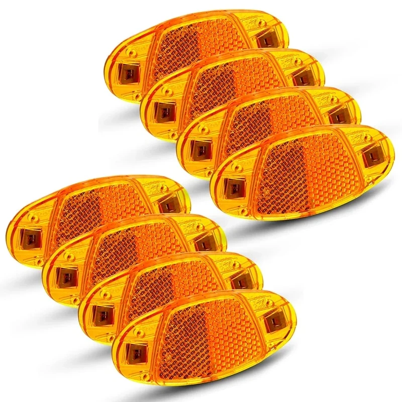 STVZO Speichenreflektoren Fahrrad - katzenaugen Fahrrad Orange Weiß - Länger 8cm Reflektoren Fahrrad Speichen | Metallclip Bruchsicher & Verstärkte Speichen fahrradspeichen Reflektoren für Rennrad MTB