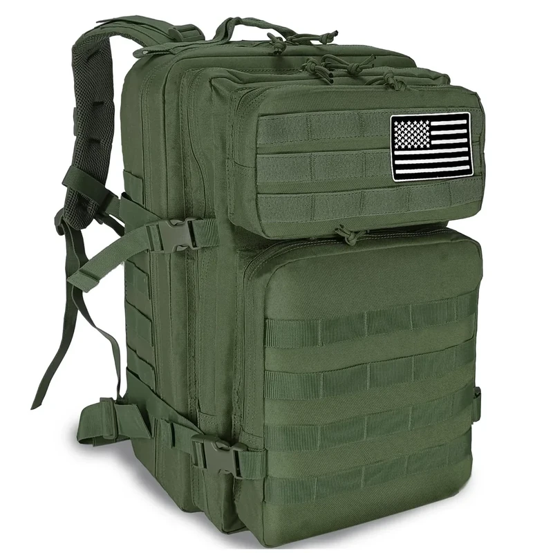 Militär Rucksack Herren,45L Groß Rucksack Wasserdicht Outdoor Assault Survival Wanderrucksack Herren, Taktischer Backpack Geeignet für Jagd,Wandern,Camping und Andere Outdoor-Aktivitäten (Grün)