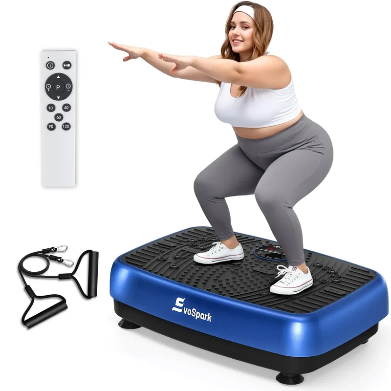 Vibrationsplatte, EvoSpark Vibrationsplatte Testsieger 2025 Verbesserte mit Doppelmotoren für Abnehmen, Ganzkörpertraining - Massagegerät, 450 LBS Power Plate Vibrationsboard für Home Workout