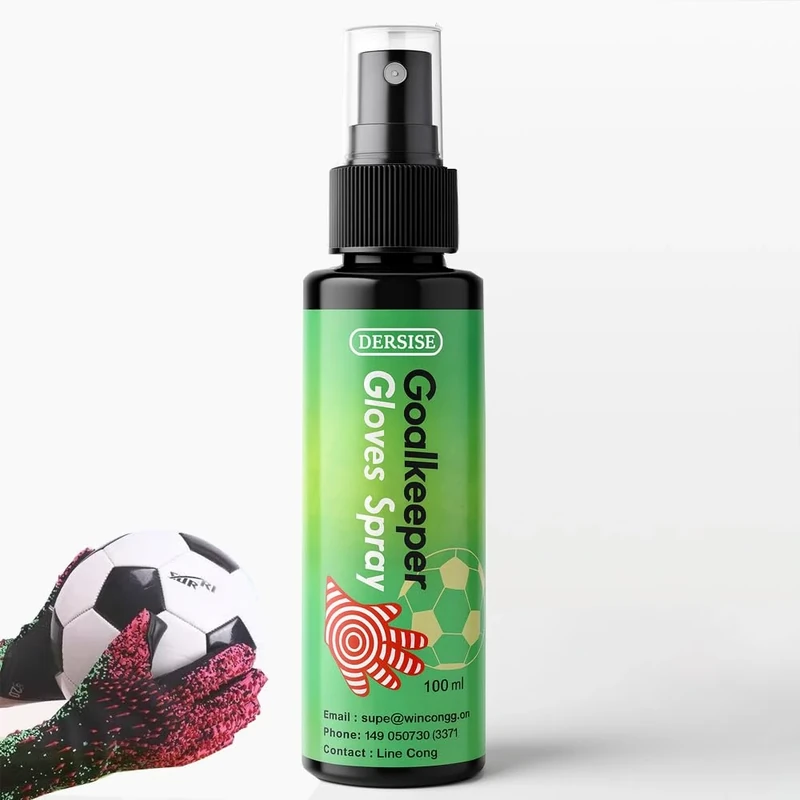 DERISE Torwarthandschuh Grip Spray – 100ml Haftverstärker für besseren Ballkontakt – Für jedes Wetter – Längere Handschuhnutzung – Für Spiel & Training