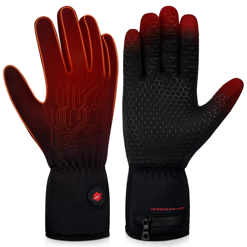 Dr.warm Winter Beheizbare Handschuhe Wiederaufladbar, Beheizte Handschuhe Touchscreen mit 3 Heizstufen für Camping, Skifahren, Klettern, Radfahren, S