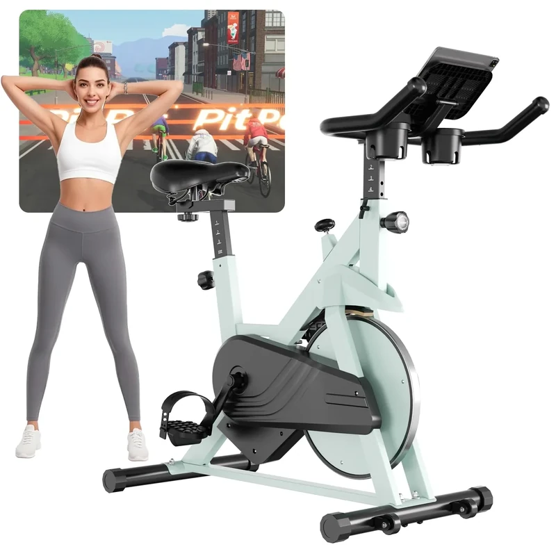 Copant Heimtrainer Fahrrad mit Verstellbarem Magnetwiderstand, Ergometer Hometrainer für Zuhause 136kg mit Tablet-Halter, Hometrainer Fahrrad mit App, Indoor Fitnessbike für das Fitnessstudio zu Hause