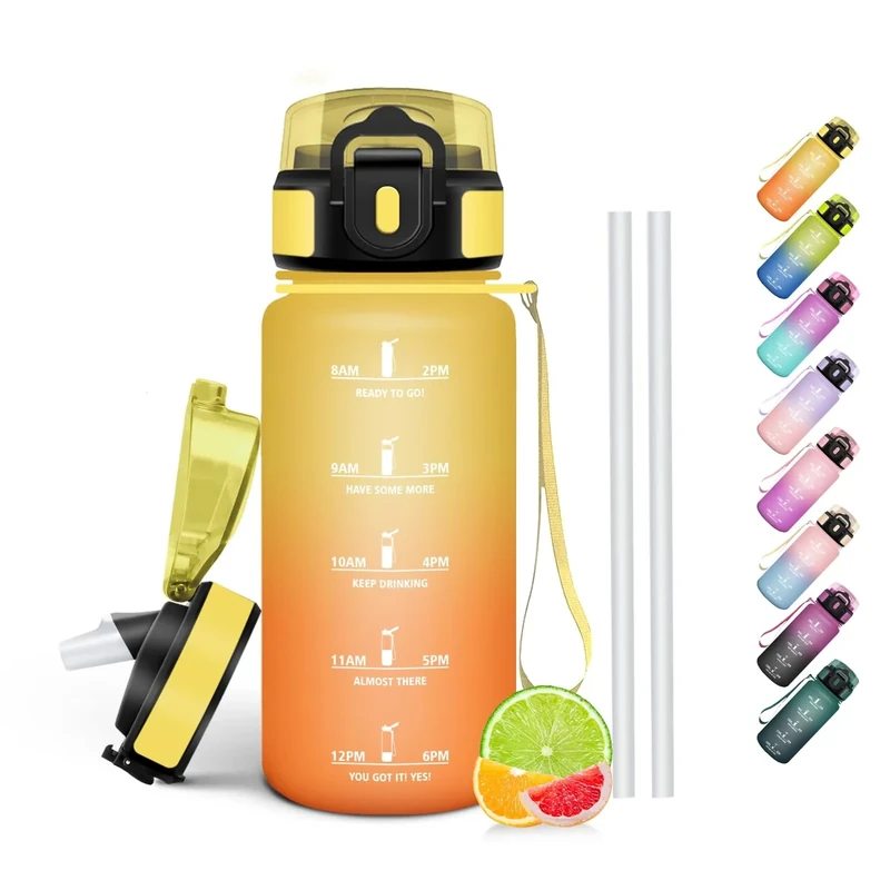 HoneyHolly Trinkflasche Kinder 500ML, BPA-Frei, Trinkflasche Kohlensäure Geeignet, Wasserflasche Auslaufsicher, Sportflasche mit Strohhalm, Wasserflasche Sport für Kinder, Schule, Büro