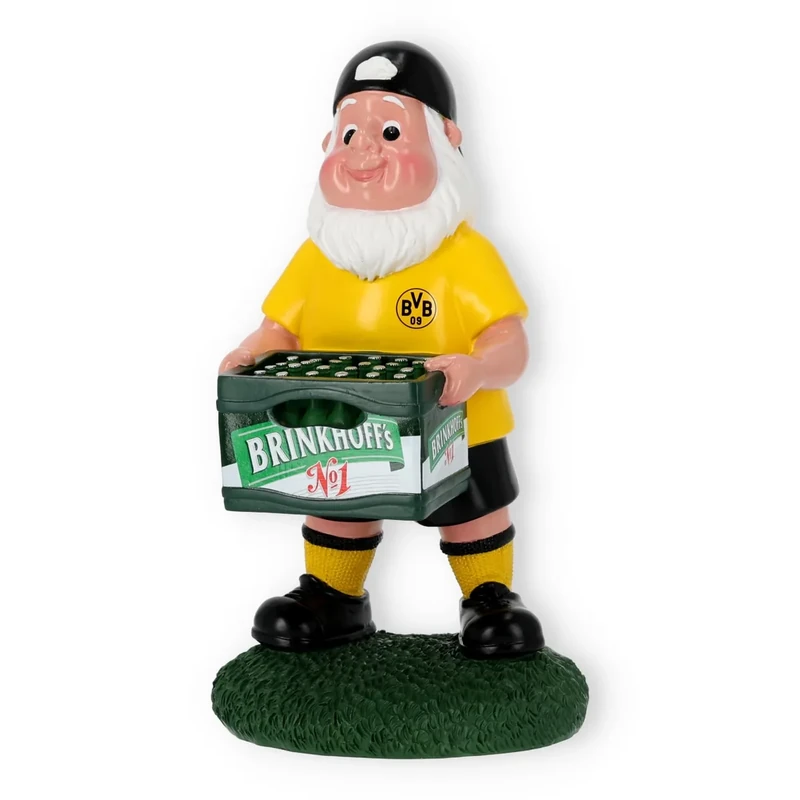 Borussia Dortmund Unisex – Erwachsene BVB Gartenzwerg Bierkasten Edition Kulturbeutel, Schwarz Mit Neon-gelb, 33,0 X 18,0 X 12,0 Zentimeter
