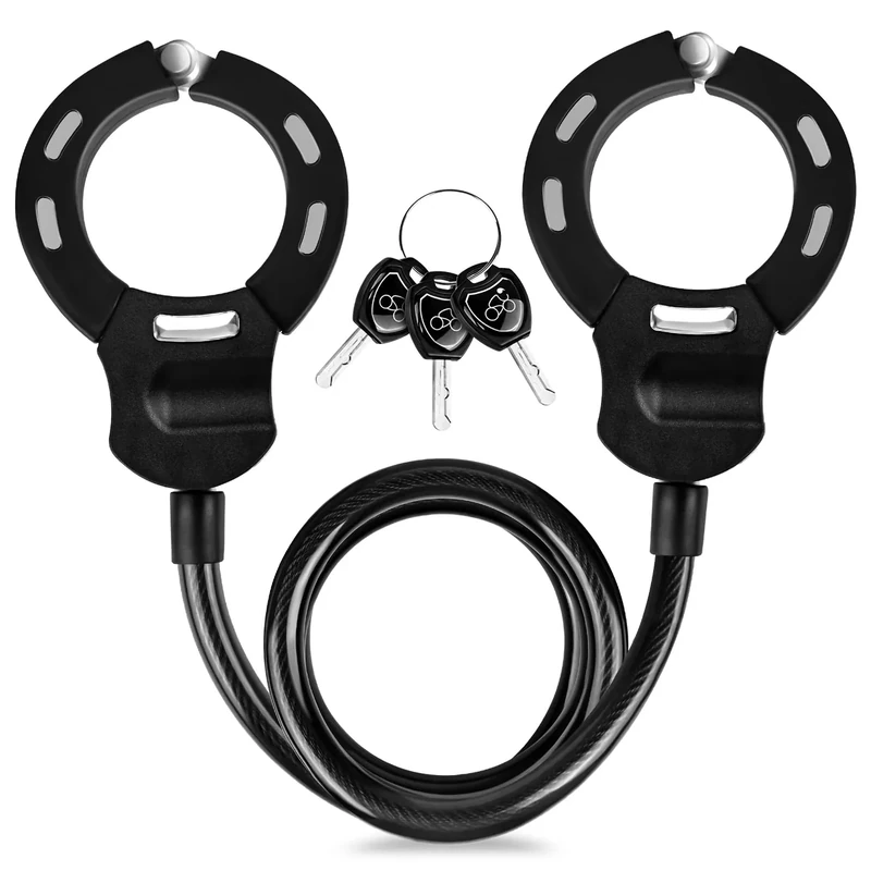 Gaethra E Scooter Schloss, 120CM Schloss für E Scooter, Handschellenschloss mit Schlüssel, 14MM Dickes Kabelschloss Hohe Sicherheit, E Roller Schlos für Fahrrad, Kinderwagen, Scooter Roller