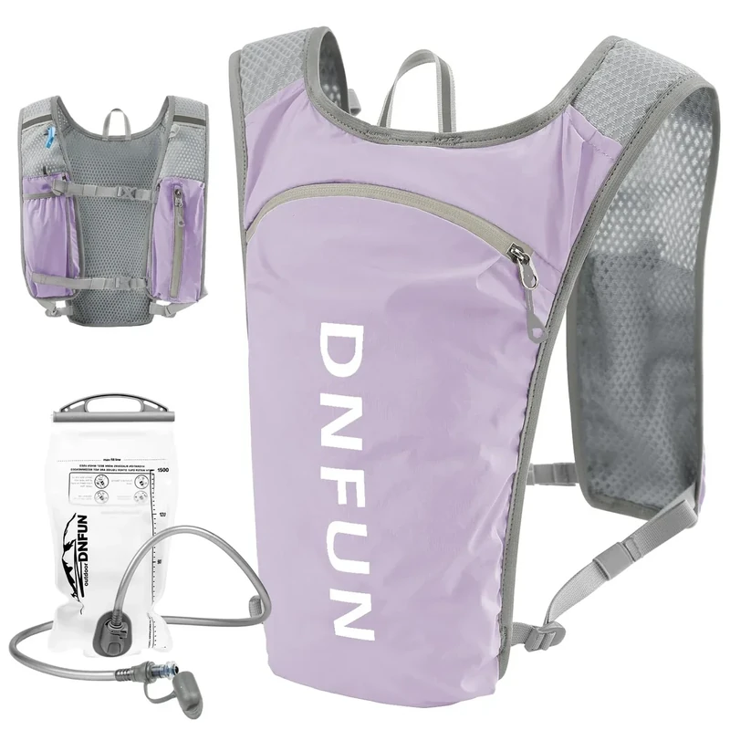 Laufweste Damen und Herren, verstellbare Trinkweste mit 1500ml Trinkblase, 5L Running Vest Reflektierende Trinkrucksack mit Handyhalterung, geeignet für Outdoor Läufe,Jogging,Wanderungen, Radfahren