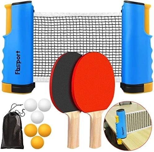 tischtennisnetz Tischtennis Netz Set tischtennisnetz für jeden Tisch mit tischtennisnetz ausziehbar, 6 Ping-Pong Bälle,1*Mesh Bag,tragbar Tischtennissets Spiel
