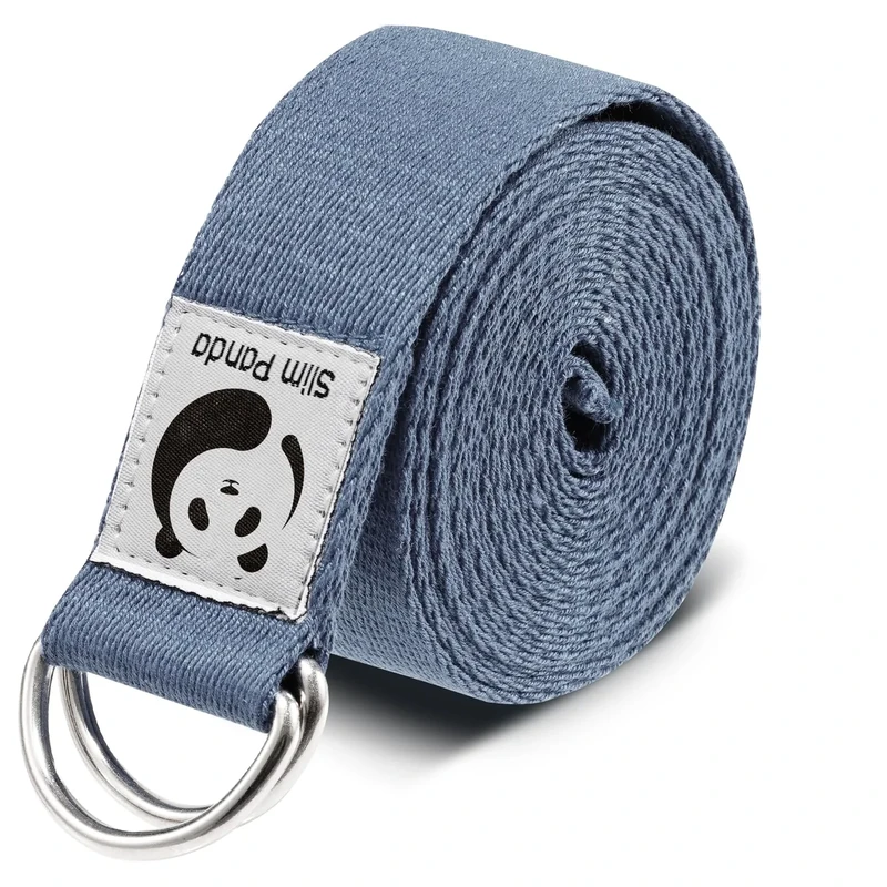 Slim Panda Baumwolle Yoga Gurt - Praktisches Yogagurt Zubehör für Dehnen und Fitness, Yoga Band mit Schiebeschnalle aus Metall, Gut für Anfänger & Fortgeschrittene, Mehrere Farben (180/250cm)