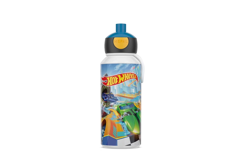 Mepal - Trinkflasche Pop-up Campus - Wasserflasche - Auslaufsichere Flasche für die Schule - Wiederverwendbar - BPA-frei & Spülmaschinenfest - 400 ml - Hot Wheels