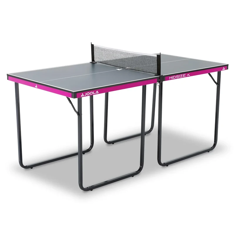 JOOLA Midsize X – kompakte Tischtennisplatte für drinnen,platzsparend, klappbar, mit Netz,152 x 76 cm
