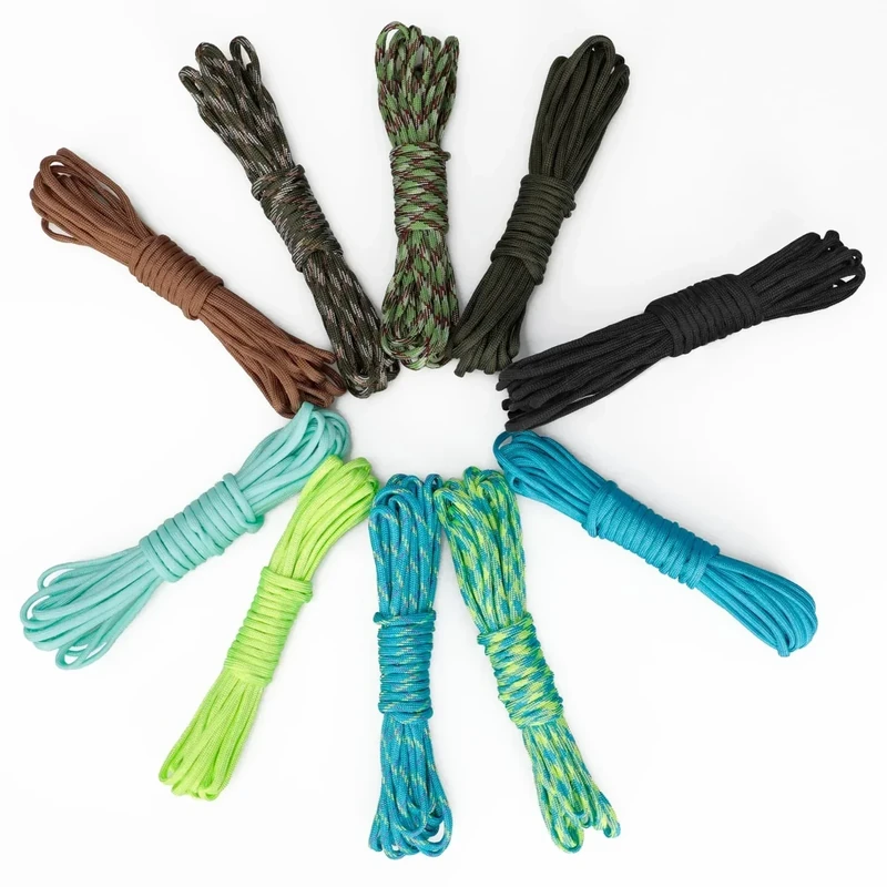 Cozary 10 Farben 19ft/6m Paracord 4mm, Paracord Set 7 Kern Strängen Nylonseil, Hält bis zu 250kg, Ideal für Outdoor Survival Camping Basteln Armband Hunde-Leine, Gesamtlänge 196ft